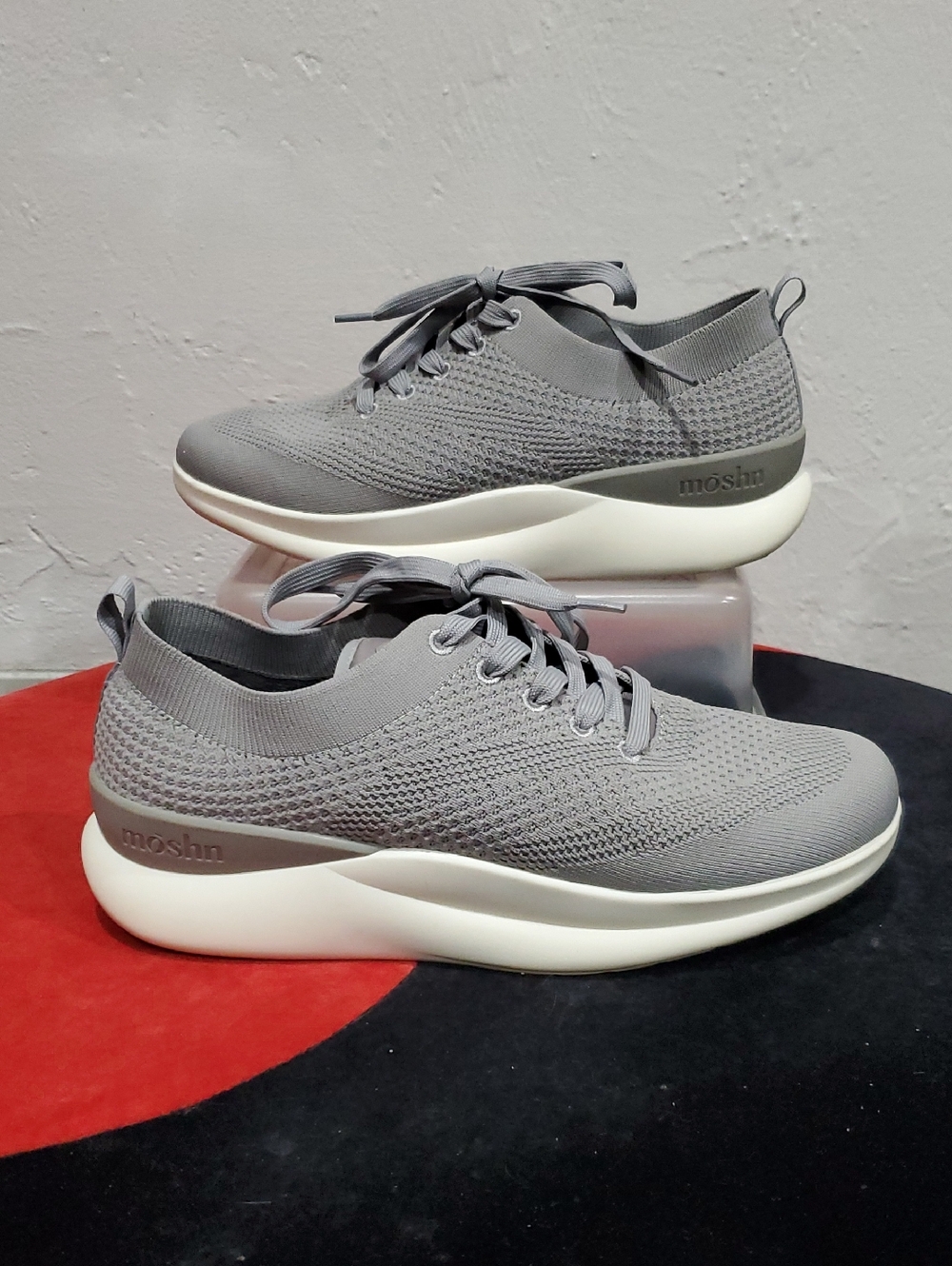 Möshn Leap Grey Knit Sneakers - Womens Size 9 Wide